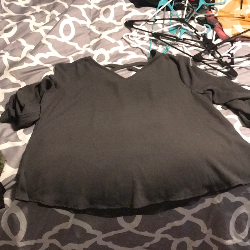 Gray dress blouse